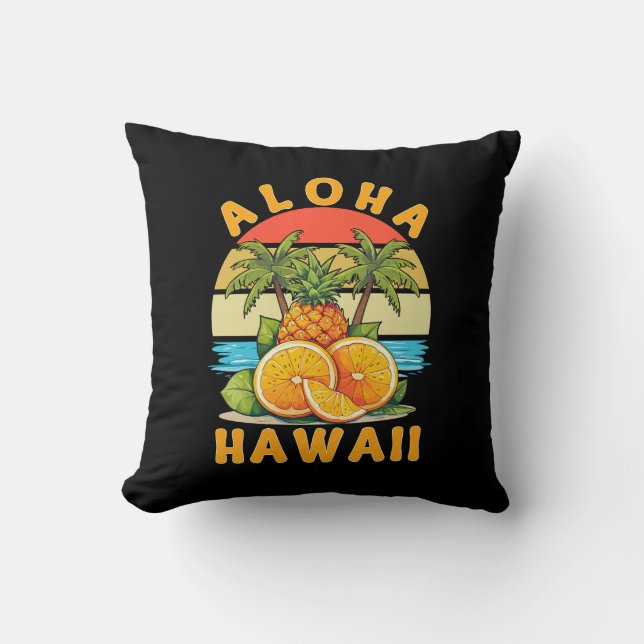 Coussin Ananas Aloha Hawaii (Recto)