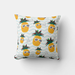 Coussin Ananas, bateau : mignon motif océanique.