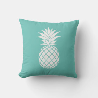 Coussin Ananas blanc sur Turquoise
