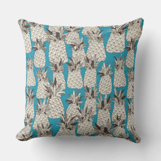 Coussin ananas bleu été