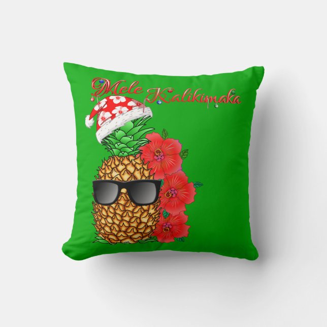 Coussin Ananas de Noël de Mele Kalikimaka (Recto)