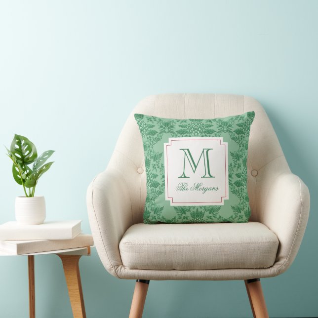 Coussin Ananas de Noël festif Monogramme (Chaise)