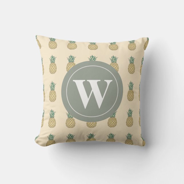 Coussin Ananas d'or de monogramme (Recto)