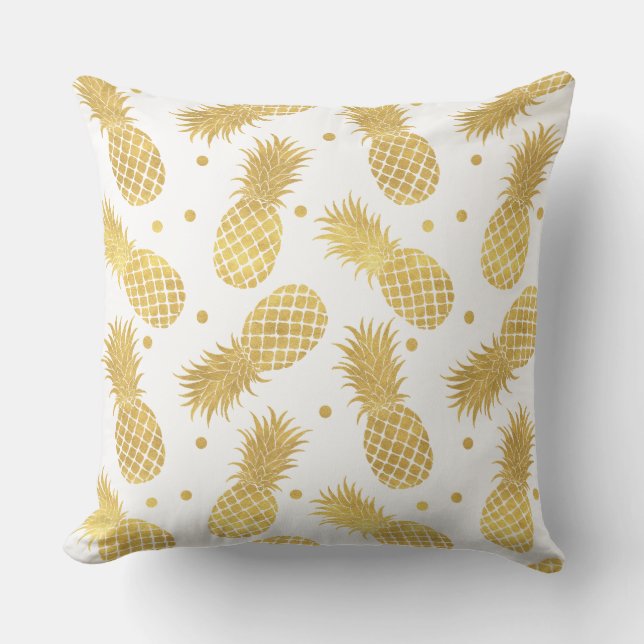 Coussin Ananas Glitzy en or (Recto)