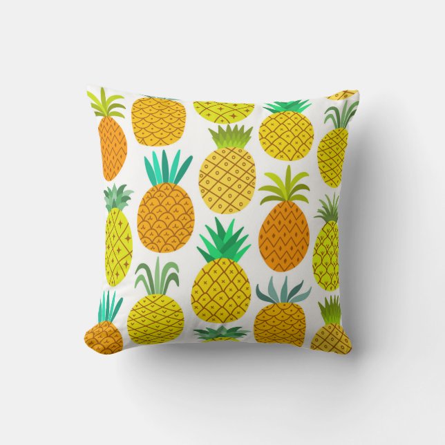 Coussin Ananas Isolé : Motif Vintage sans joint. (Recto)