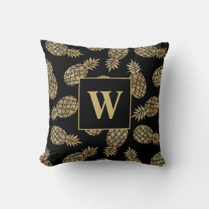 Coussin Ananas Monogram Gold sur noir