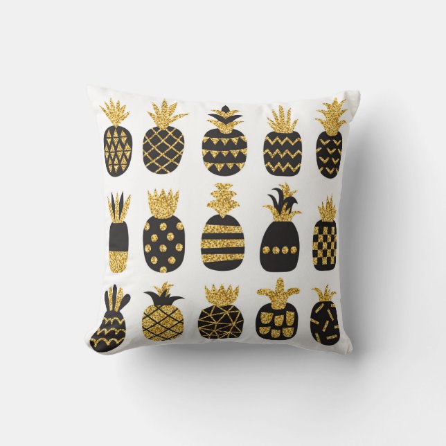 Coussin Ananas noirs : Ensemble texturé unique (Recto)
