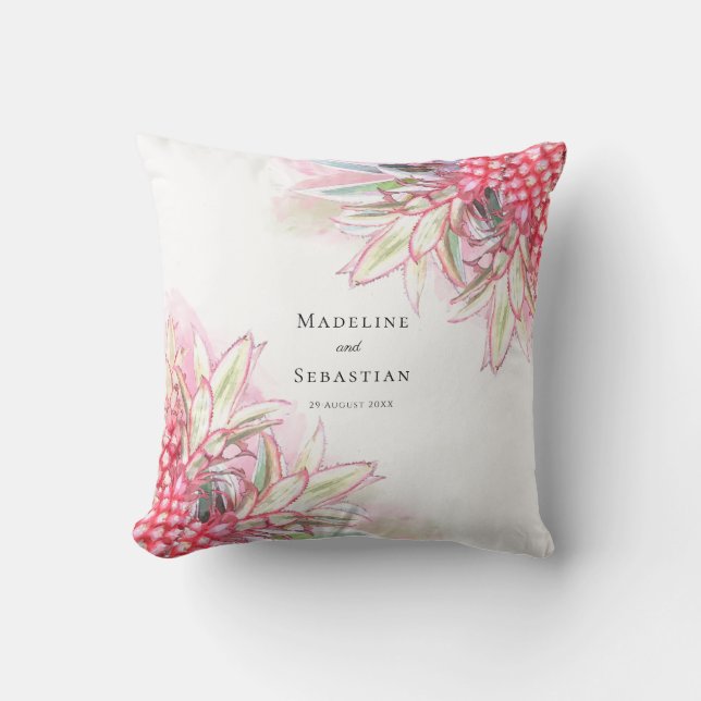 Coussin Ananas rose exotique Mariage (Recto)