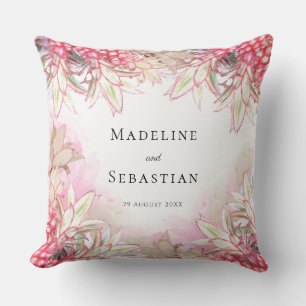 Coussin Ananas roses exotiques Remerciement de mariage ros