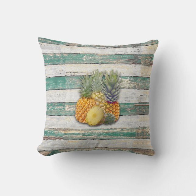Coussin Ananas rustiques (Teal) (Recto)