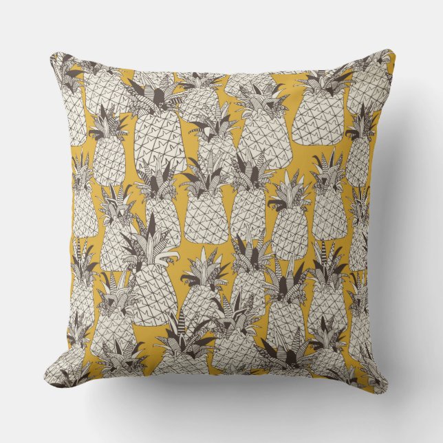 Coussin ananas soleil jaune (Recto)