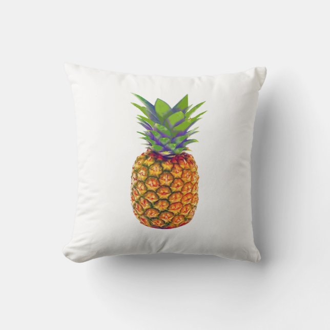 Coussin Ananas sur fond blanc (Recto)