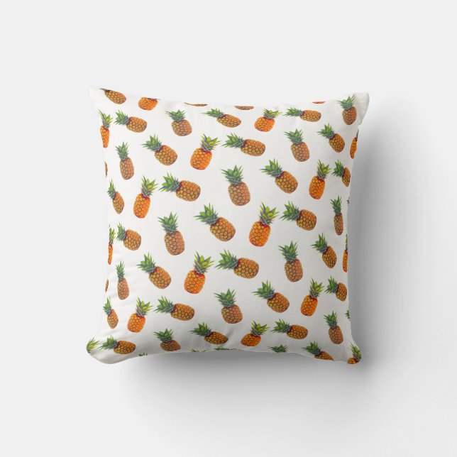 Coussin Ananas sur fond blanc (Recto)