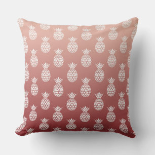 Coussin Ananas Tropical Blanc Rouge