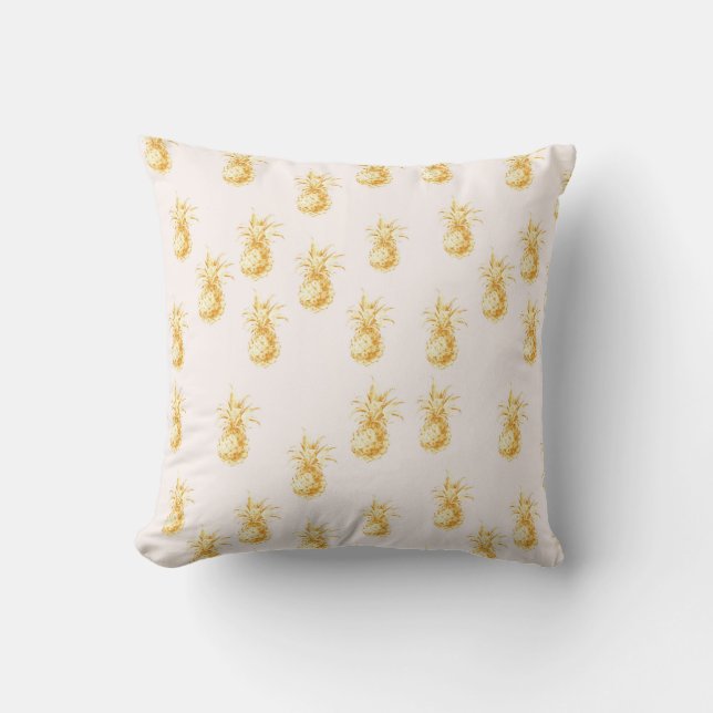 Coussin Ananas Tropical Blush Gold (Recto)