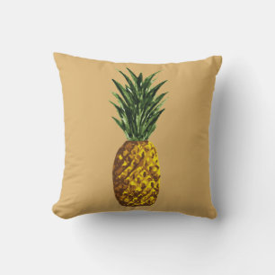 Coussin Ananas tropical jaune or