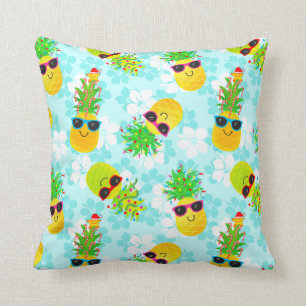 Coussin Ananas tropicaux drôles de Noël