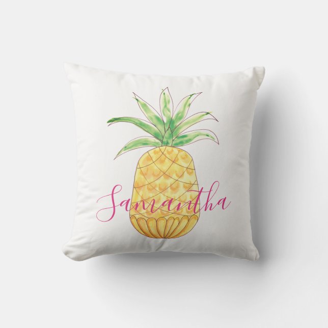 Coussin Ananas Yellow Rose Nom de la fille (Recto)