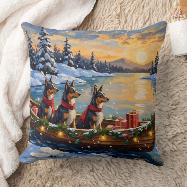 Coussin Anatolian Shepherd Christmas Boat Holiday (Couverture)