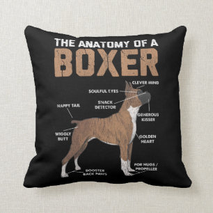 Coussin Anatomie d'un animal de compagnie de chien de boxe
