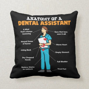 Coussin Anatomie d'un assistant dentaire - cadeaux de