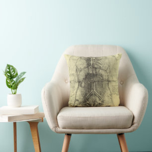 Coussin Anatomie humaine de Léonard de Vinci, Torse fémini