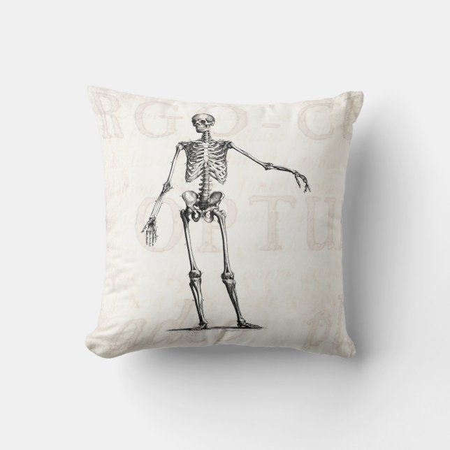 Coussin Anatomie squelettique de squelettes de 1800s (Recto)