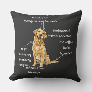 Coussin Anatomy of a Golden Retriever - Funny Dog Mom/Dad