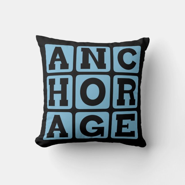 Coussin Anchorage, Ville en Alaska (Recto)