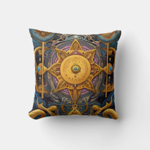 Coussin Ancien Aztèque et Celtique symboles Abstraits méla