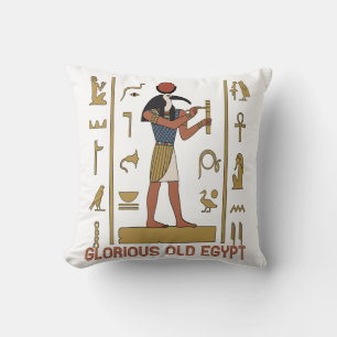 Coussin Ancien Dieu pharaonique égyptien écrivant en Hiéro