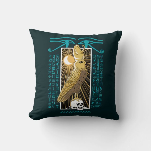 Coussin Ancien Faucon d'Egypte Dieu Horus (Recto)