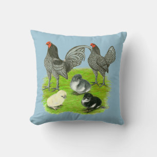 Coussin Ancienne Anglaise Famille de Jeux Bleue