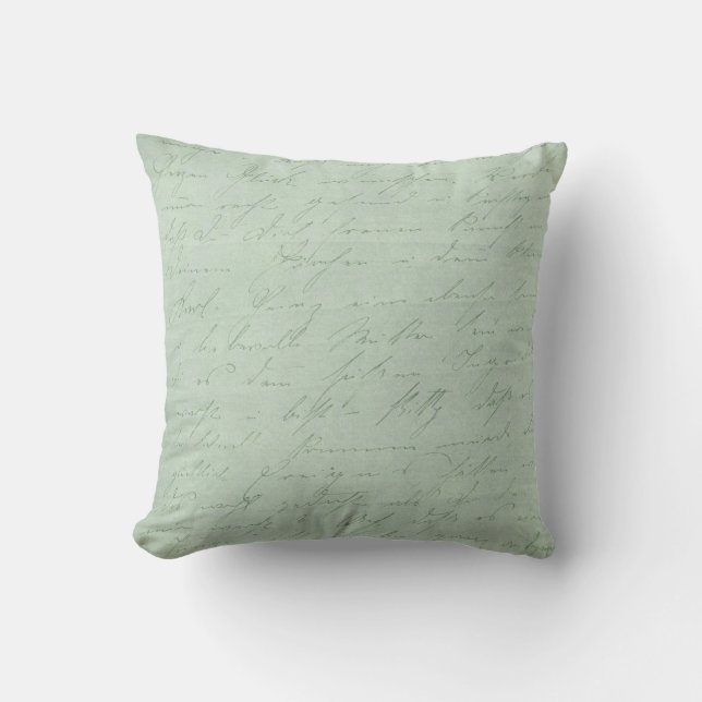 Coussin Ancienne écriture manuscrite lettres d'amour estam (Recto)