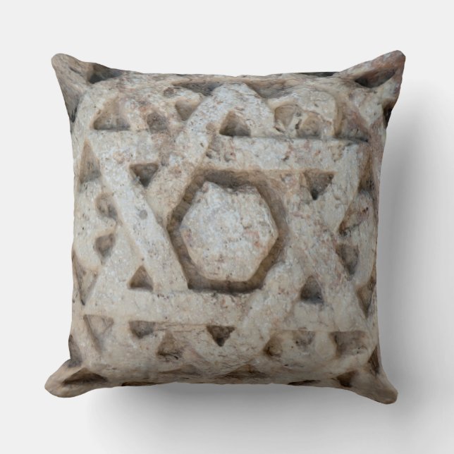 Coussin Ancienne étoile de David sculptée, Israël (Recto)