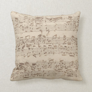 Coussin Anciennes Notes de Musique - Partition de Bach