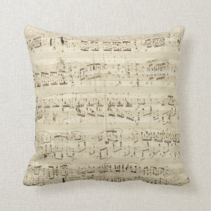 Coussin Anciennes Notes de Musique - Partition de Chopin