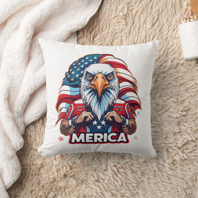 Coussin Anciens Combattants Drapeau américain Merica Aigle (Couverture)