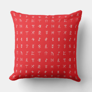 Coussin Ancient Runes Motif sur Bold Red Arrière - plan