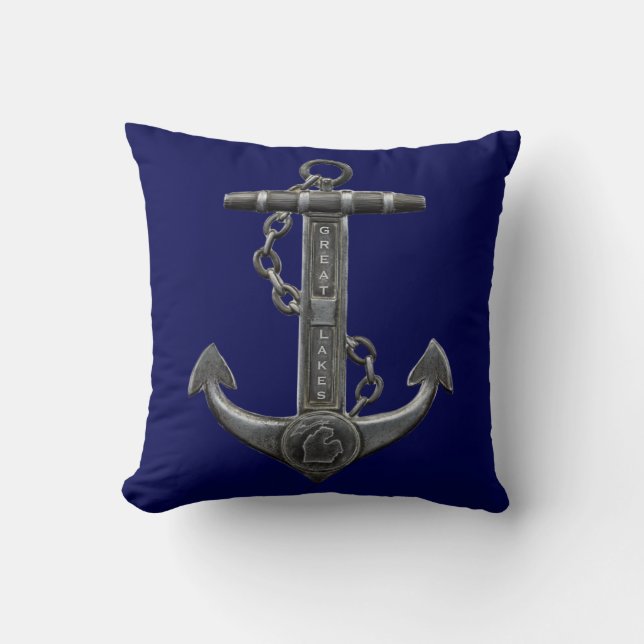 Coussin Ancrage des Grands Lacs MICHIGAN nautique (Recto)