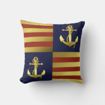 Ancrage d'or nautique / or rouge marine bleu strié