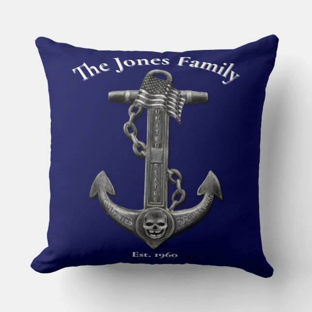 Coussin Ancrage en détresse nautique drapeau américain per (Recto)