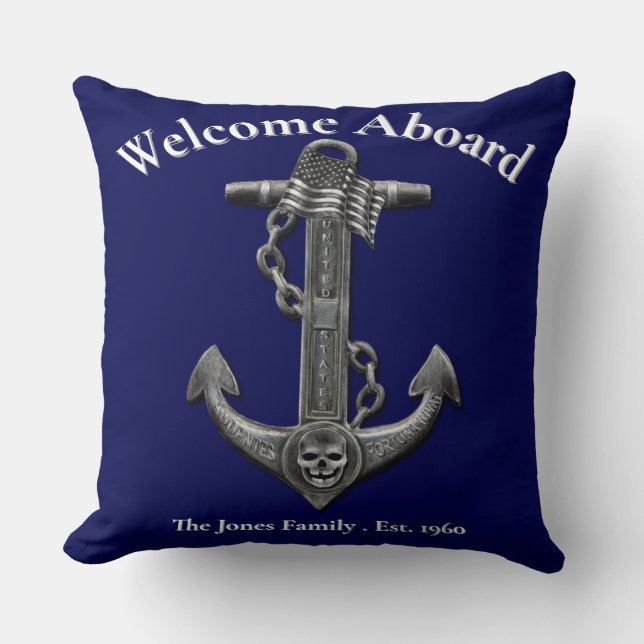 Coussin Ancrage en détresse nautique drapeau américain per (Recto)