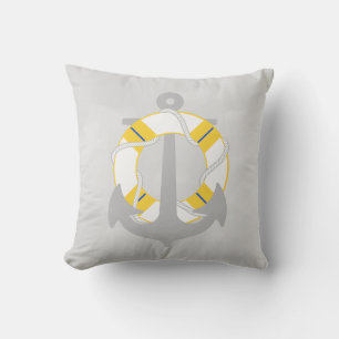 Coussin Ancrage PixDezines/nautique/océan/vague/aquarelle