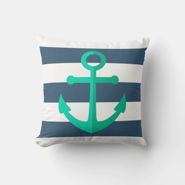 Coussin Ancre avec bandes (Recto)