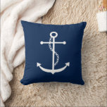 Coussin Ancre bleu marine<br><div class="desc">Design nautique.</div>
