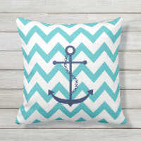 Ancre bleu marine avec Motif Aqua Chevron