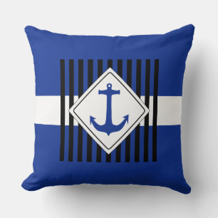 Coussin Ancre bleu & rayures + vos idées