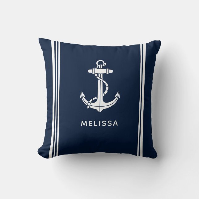 Coussin Ancre de bateau coutume nautique (Recto)