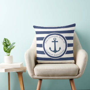 Coussin Ancre de bateau nautique triée sur mesure Nom du c